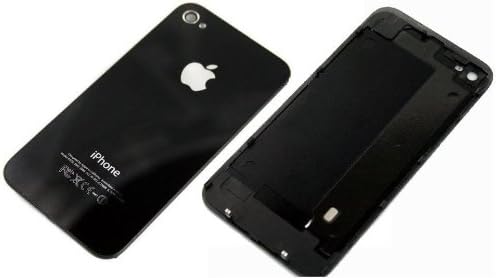 Black Glass Replacement Back for Apple iPhone 4S, free tool and screws (Black)