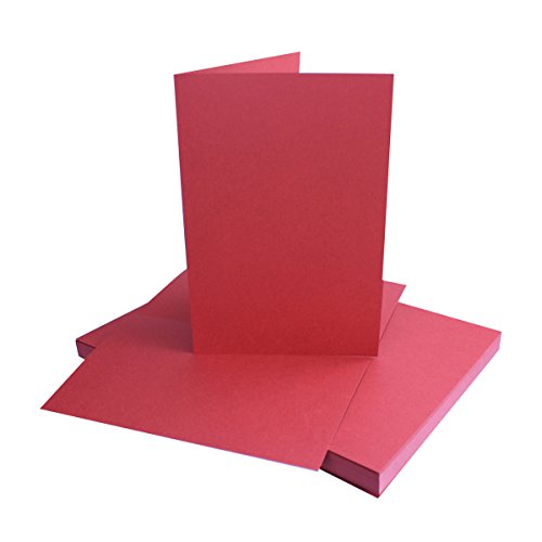 Faltkarten SET mit Umschlägen & Einlegern DIN A6 / C6 in Dunkelrot / Weinrot | 25 Sets | Doppel-Karten & Briefumschläge aus Premium-Papier, 14,8 x 10,5 cm | in stabiler Karton-Box | bedruckbare Postkarten mit weißem Einlegeblatt | ideal für Weihnachten, Grußkarten und Einladungen | Serie FarbenFroh aus dem Hause GUSTAV NEUSER - 3