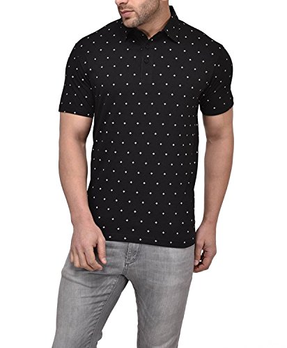 Vivid Bharti Black Half Sleeve Polo Neck Dot Printed Mens Cotton Tshirt RS.495 (71.00% Off) - Amazon Vivid Bharti Black Half Sleeve Polo Neck Dot Printed Mens Cotton Tshirt RS.495 (71.00% Off) - Amazon