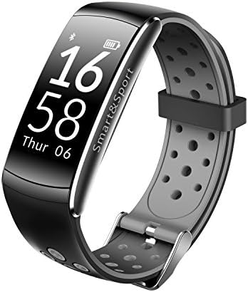 KATELVADI GNAFILNIQIL Fitness Tracker Watch 30 Meters Deepth Waterproof Smart Swimming and Diving Heart Rate Monitoring Wristband Bracelet (Grey+Black)