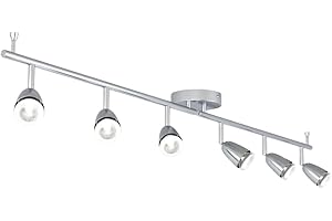 National Lighting Led Celing Lights Rotatable, 6 Way Ceiling Spolights, Chrome Plated Finish, for Living Room, Kitchen, Bedroom, GU10 Led Compatible