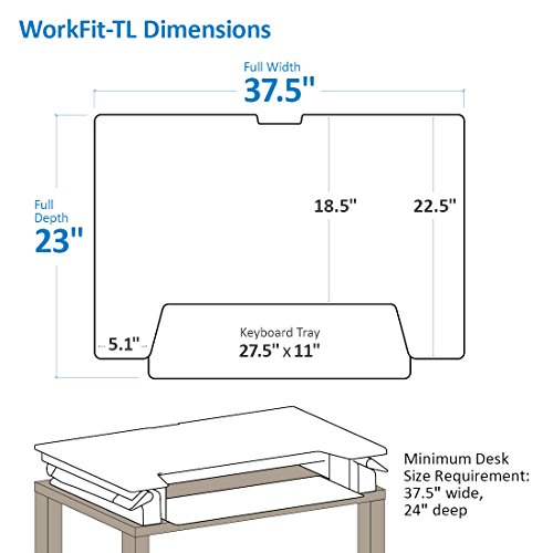 ERGOTRON WorkFit-TL Sitz-Steh-Schreibtisch-Arbeitsplatz weiss max. Belastung 18kg. - 5
