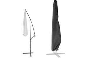 Loietnt Garden Parasol Cover, Outdoor Extra Large Waterproof Cantilever Umbrella Cover with Zipper Black 420D Oxford Fabric (Black Banana Umbrella Cover)