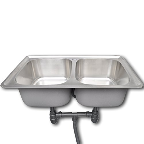 vidaXL Küchenspüle Einbauspüle Waschbecken Doppelbecken Edelstahl Spülbecken 2 Becken - 2