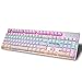 Produktbild SADES Sides K10 Bunte Licht Hintergrundbeleuchtung Maschine Spiel Tastatur 104-Key Suspension Keycap Spiele Tragbare Wired USB Metal Base Keyboard (Weiß)