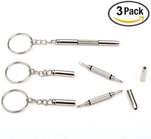 Wapour 3-in-1 Eyeglasse Sunglasse Spectatcle Frame Repair Kit Screwdriver Tool, 3 PACK