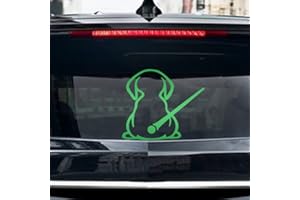 Leniutor Autocollant pour essuie-glace arrière de voiture en forme de chien - Autocollant 3D réfléchissant au laser - 22,4 x 26,9 cm (film glacé)