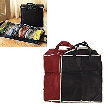 Preisvergleich Produktbild L, schwarz: Vogue Travel Wasserdichtes Belüftung zusammenklappbar Aufbewahrung Organizer tragbar Schuh Taschen # 69999