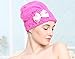 Moolecole Soft Women Bowknot Microfiber Hair Dry Towel Thickened Shower Cap Hair Turban Quick Dry Hat Cap Watermelon Red