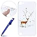 Produktbild iPod Touch 5 Hülle,Silikon Case Motiv für iPod Touch 6,Morechioce Schön Weihnachten Serie Durchsichtig Schutzhülle [Stoßfest Kratzfeste],Ultra Dünn Merry Christmas Zweige von Elch Muster Weich Silikon TPU Kristall Flexible Gel Case Defender Bumper für Apple iPod Touch 5 / Touch 6 + 1x Blau Stylus Stift