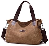 MATERIAL: Vintage Handtasche aus hochwertigem und strapazierfähigem Canvas. Sie ist dauerhaft und eignet sich für Alltagsleben wie Shopping und Schule, Partys order Urlaub. Polyesterfasern als Innenfutter ist sanft und einfach zu reinigen.