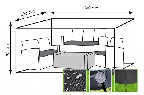 Schutzhülle 240 x 200 x 95 cm für Lounge-Möbel Gartengarnitur - 3