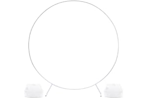 PILIN Metal Round Arch Kit, White Balloon Arch Ring, Party Decoration Bow Kit for Birthday, Wedding, Anniversary etc. (1.8M)