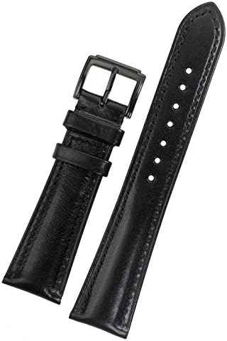 22mm Semi-Oil Tanned Leather Replacement Wrist Watch Bands Black Straps High-end for Luxury Brands