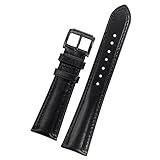 20mm schwarz Leder Uhrenarmbänder Bänder für Männer Damen High-End-Halb Öl gegerbtem Faltschliesse
