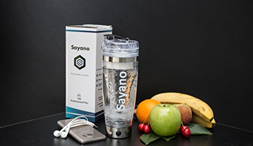 Sayano Professional Plus – Elektrischer Eiweißshaker / Proteinshaker (USB) mit Behälter – Silber (600ml) - 2