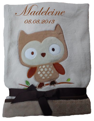 Niedlich weiche Babydecke mit Namen bestickt - 3