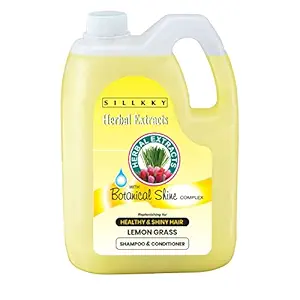 Sillkky Herbal Extracts Lemon Grass with Botanical Shine Complex Shampoo & Conditioner for Healthy & Shiny Hair - 5l