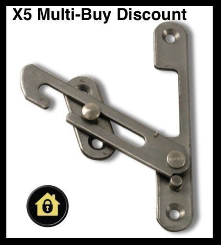 X5 (Multi-Buy Deal) UPVC Window Restrictor Hook. Child Lock Restrictor Safety Catch