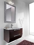  Piesse Muebles de baño clásicos de Madera wengué suspendido Mueble de baño con Lavabo Espejo Cristal