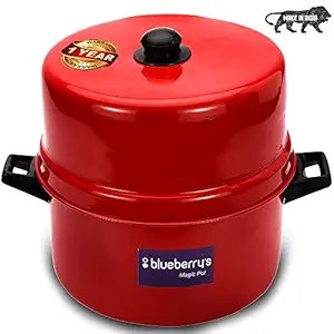 Blueberry's 1.5 Kg Aluminum Choodarapetty Steam Thermal Rice Cooker with Gasket,Induction Based Inner Pot,Made in INDIA (Red)