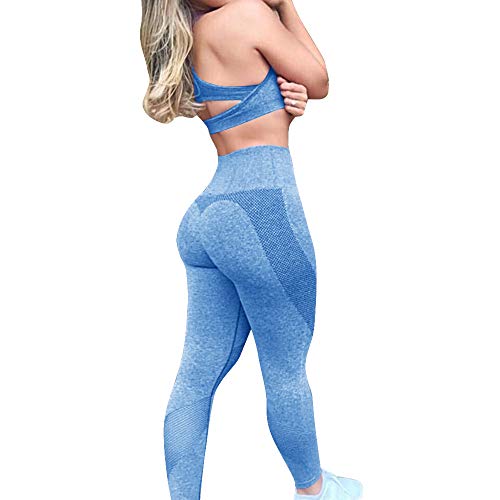 laamei' Survêtement Ensemble Sport Yoga Femmes Vest Top et Leggings Jogging Yoga Gym Fitness Survêtement Haute élasticité Tenue de Sport Causal Sportswear Tenues