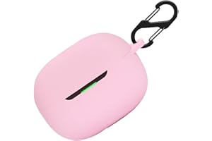 BIIULHCI Silikonowe etui do Xiaomi Redmi Buds 5 Pro, odporne na uderzenia etui ochronne i skóra, etui ochronne do Xiaomi Redmi Buds 5 Pro, z łańcuszkiem na klucze (różowe)