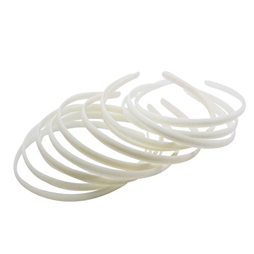 Homgaty 12 Pcs Women Plastic Ivory Hair Band Headband Tiara Base 10mm Wide