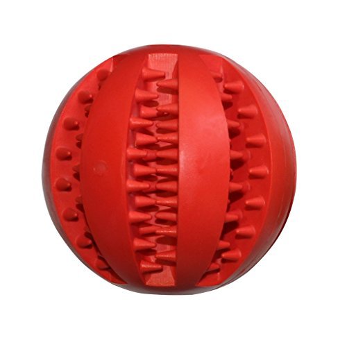 Winstory bolas de goma perro Juguete Mascota Juguetes bola Chew Dientes Juguetes bolas limpiadoras para alimentos, color rojo