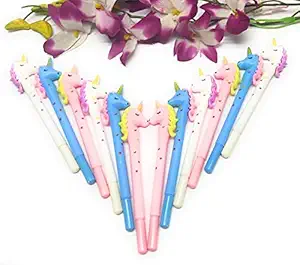 KIDOS JOY Cute Unicorn dotted Stylish gel Pens/Stationery Pen set for Girls, boys & Adults/Birthday Return Gift Party Favor office essential (Pack of 12)