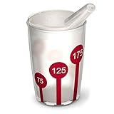 Bitte beachten Sie: Aufgrund des spitz zulaufenden Innenbechers, der das Trinken erleichtert, passt vergleichsweise wenig Flüssigkeit in den Becher. Der Deckel sitzt sehr fest, so dass nichts verschüttet wird und beim Umkippen des Bechers keine Flüssigkeit ausläuft. Tipp: Mit leichten kippelnden Bewegungen nach links und rechts lässt sich der Deckel ganz einfach lösen.