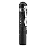 LED Flashlight, Mini Portable Aluminum Alloy Body LED Pocket Super Bright Telescopic Zoom Pen Clip Light Flashlight Torch Lamp Powered by 1 AAA Batteries