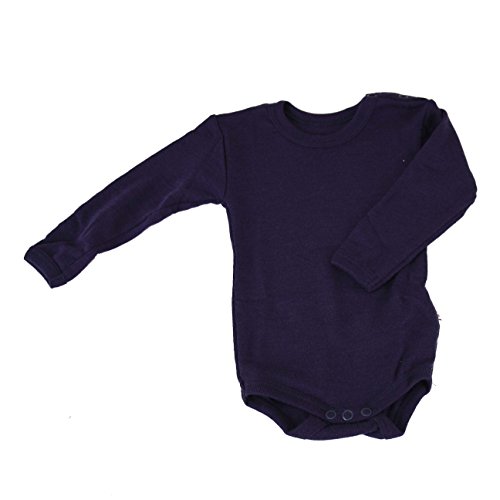 Celavi Baby Girls Body Long Sleeve Coloured Wool Blouse, Blue (Dark Navy), 80 cm
