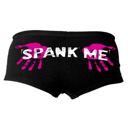 Hot Leathers Spank Me Ladies Boy Shorts (Black, Large)