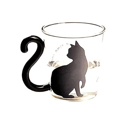 Générique Tasse en Verre Tasse de Thé Mug Créatif Chat Mignon Mots Anglais