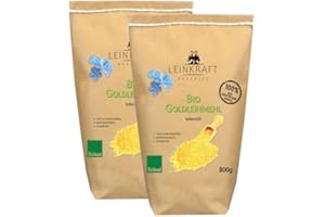 ‎LEINKRAFT BODENSEE 1,6 kg BIOLAND Leinsamenmehl GOLD | aus 100% deutscher, goldener Leinsaat | Goldleinmehl frisch gemahlen. Vegan. Low Carb & Keto geeignet. Protein- & Ballaststoffreich. Regional.