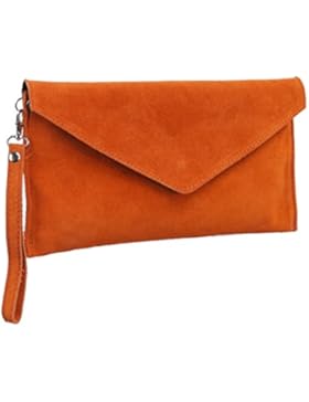 BERNSTYN Damen Handtasche Clutch (Abend- & Partytasche) - Echtes Wildleder