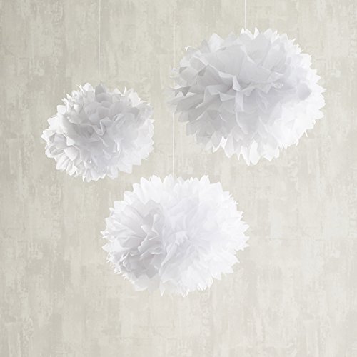 9er Set Seidenpapier Pompoms und Wabenbälle Honeycombs Rosa Weiß Lights4fun - 4