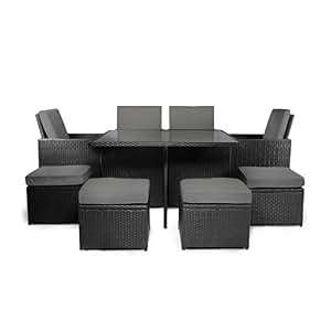 Amazon.de: Vanage Gartenmöbel-Set "Sydney" in schwarz grau ...