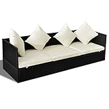 vidaXL Poly Rattan Sonnenliege Gartenliege Sofa Gartensofa...