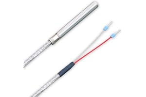 iOVEO 039HG01205 - PT100 - Sonda per gas di fumo, sensore di temperatura fino a 400°C con cavo di collegamento/cavo in fibra di vetro, 5 metri