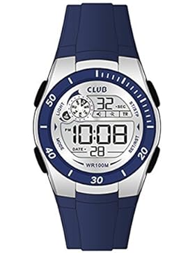 Club Jungen-Armbanduhr Digital Quarz Silikon Blau A47105-2S4E