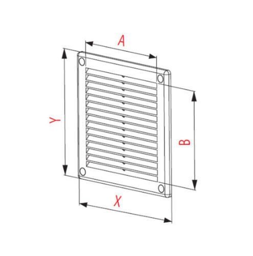Lüftungsgitter – Abluftgitter aus ASA-Kunststoff mit Insektenschutz: 150 x 150 mm – weiß - 4