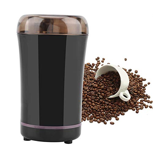 HJ Moulin à café Électrique 300W, avec Lames en Acier Inoxydable et Brosse de Nettoyage, Broyeur à Graines de Lin, Noix, Poivre, Épices, Semences de Café et Autres