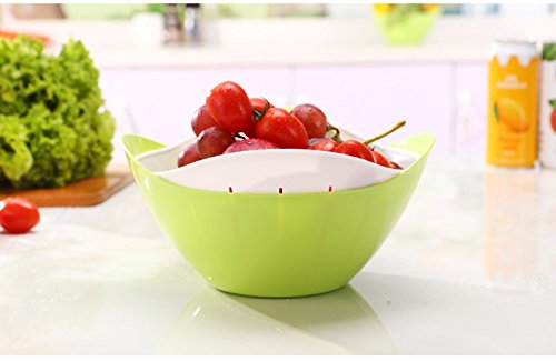 2-in-1 Mehrzweck drehbar Ablauf Korb Lebensmittel Sieb faltbar abtropfsieben Silikon Küche Sieb für Gemüse Obst Küche Werkzeug - 2