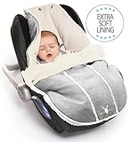 Wallaboo Chancelière Original -Couverture Enveloppante Universelle Multi-Usages,  Daim Microfibre, pour Coques Bébé, Sièges Auto, Landaus, Poussettes ou Lits Bébé, 0 - 12 mois, Couleur: Gris claire