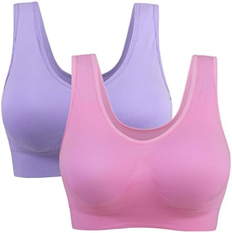 2 Pack Yoga Sports Sleep Bra for Women Wirefree Size 6-22