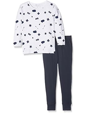 NAME IT Jungen Zweiteiliger Schlafanzug Nmmnightset Bright White Noos, Mehrfarbig (Bright White), 110