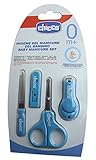Chicco Baby Manicure Set Blue Scissors, Mini Nail Clippers & Delicate File 0+ Months
