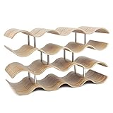 ♥CURVED CONSTRUCTION:Dieser Weinregal ist stilvoll und doch subtil und verleiht jeder Küche oder Arbeitsplatte ein elegantes, minimales Flair. Mit seinem welligen, ist dieses Hölzerne Wellenregal sicher gut in eine Vielzahl von Design-Themen passen. .